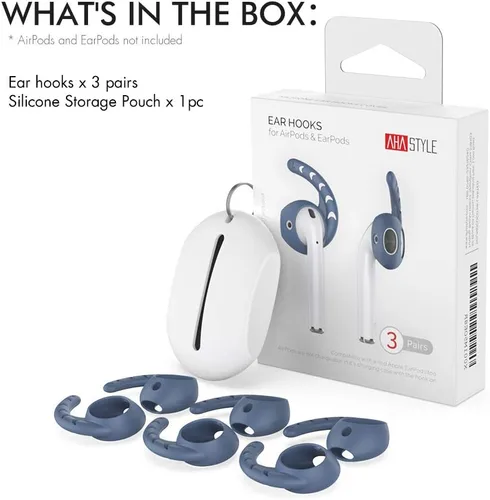 Miniatura 7 de AhaStyle 3 pares de cubiertas de ganchos para las orejas para AirPods, accesorios de silicona compatibles con auriculares Apple AirPods y EarPods