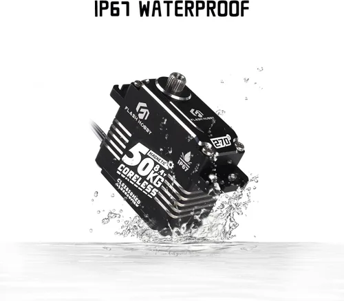 Miniatura 3 de Servo sin núcleo de 110.2 lbs, servo de alto par de torsión de 8.4 V, servo de engranaje de metal completo con IP67 impermeable y soporte magnético