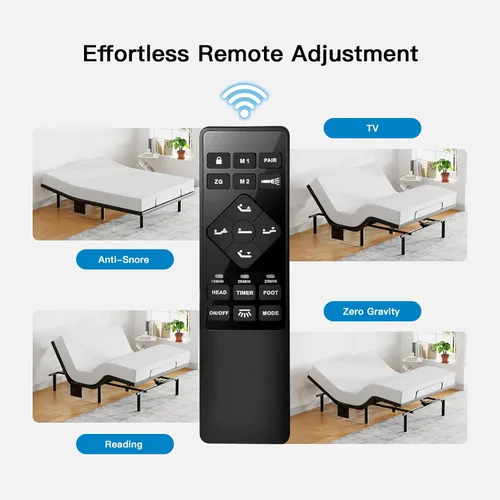 Miniatura 4 de Pipishell - Somier ajustable individual XL con masaje, base de cama eléctrica con inclinación de la cabecera y las patas, puertos USB-A y USB-C
