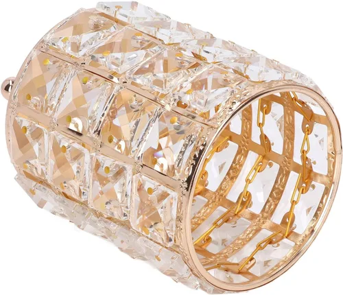 Miniatura 7 de Soporte para lápices, organizador de brochas de maquillaje plplaaoo de estilo europeo, organizador de cosméticos de cristal redondeado de cristal