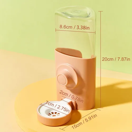 Miniatura 4 de Botella de agua para conejo, 600ml/20.3 fl oz dispensador de agua colgante alimentador jaula cajón conejera conejito cachorro gato chinchilla hurón