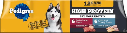 Miniatura 16 de Pedigree Alimento húmedo para perros con alto contenido de proteínas, comida enlatada suave para perros adultos, sabor a carne de res y cordero
