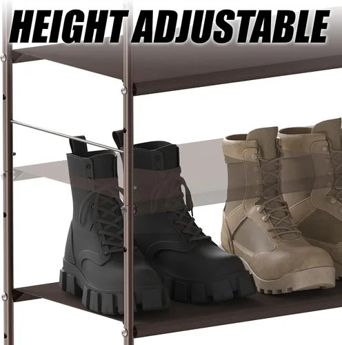Miniatura 5 de Simple Houseware Organizador de almacenamiento para zapatos de 6 niveles con bolsa lateral para colgar, bronce