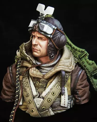 Miniatura 3 de Risjc 1/10 Figura de resina Modelo de busto Modelo piloto británico de la Segunda Guerra Mundial Kit de modelo fundido a presión/ N58174