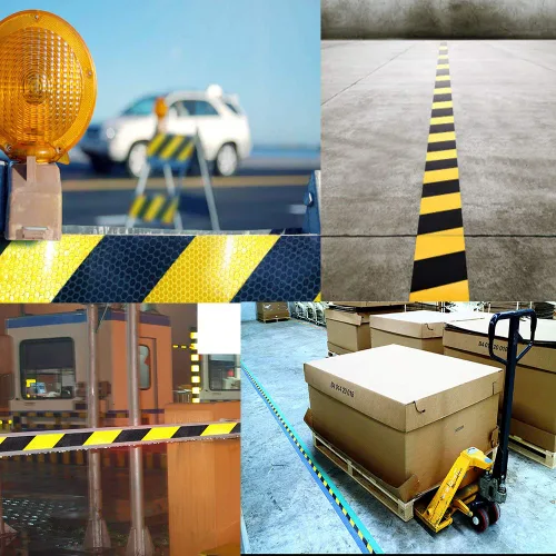 Miniatura 7 de Rollo de cinta de seguridad reflectante impermeable de 2 pulgadas x 150 pies, cinta de marcado de piso a rayas amarillas y negras, cinta de Amarillo