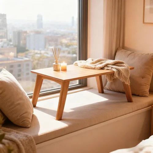 Miniatura 5 de JIKUGO Mesa de piso japonesa no requiere montaje, mesa de café plegable de bambú de nogal para dormitorio, 26 x 15.8 x 11.8 pulgadas, muebles