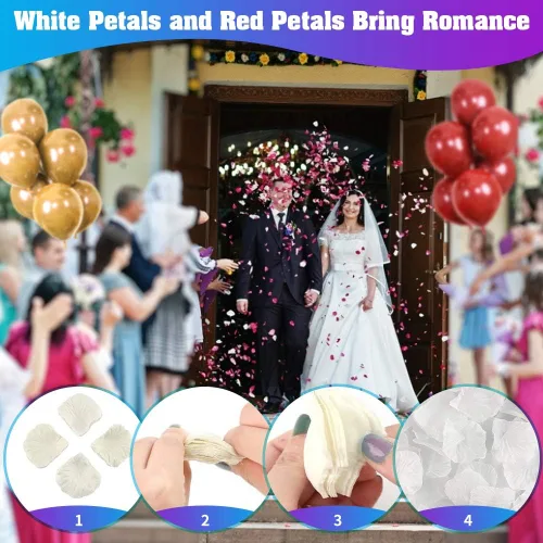 Miniatura 5 de Kit de 50 globos de amor y globos de corazón y 2000 pétalos de rosa de seda de 42 pulgadas, globos dorados con texto "I Love You", kit de decoración