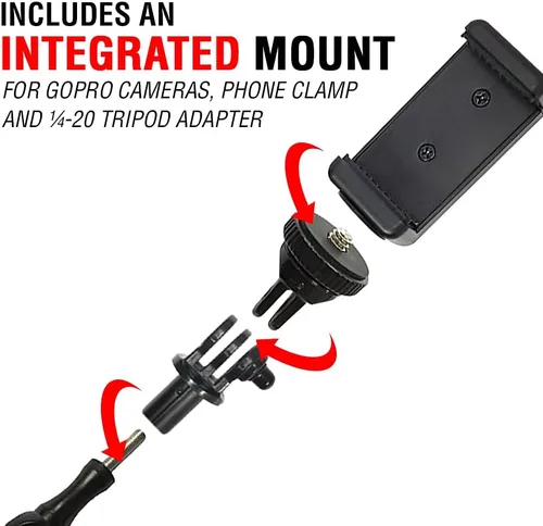 Miniatura 5 de Vidpro MP20 - Poste de acción ligero de 36 pulgadas extensible de aluminio monopie se pliega hasta 10 pulgadas, incluye soporte integrado para GoPro