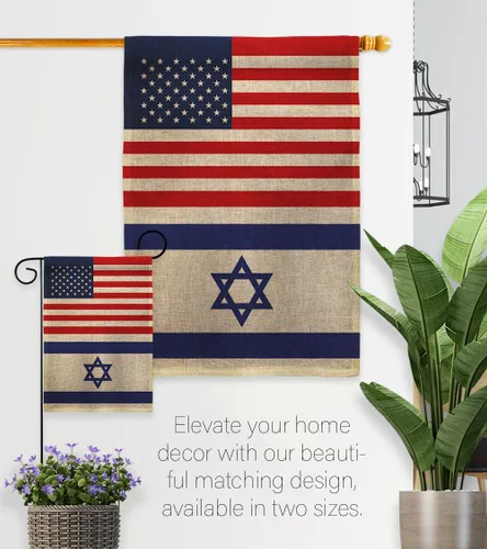 Miniatura 8 de Americana Home & Garden Bandera israelí de Israel de Estados Unidos para exteriores, paquete de pancartas para jardín, pared al aire libre, puerta