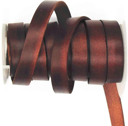 Miniatura 9 de Glory Qin 5 yardas de 0.394 in x 0.079 in - Tira de piel de vaca auténtica, 0.394 in de ancho, artesanía de cuero real para fabricación de joyas