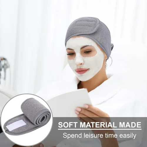 Miniatura 6 de Whaline Diademas faciales de spa, 3 piezas, diadema de tela de toalla suave y ajustable para lavado de cara, ducha, cubierta facial, yoga