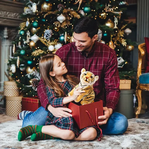 Miniatura 4 de Berry President Juguetes de peluche de tigre, juguetes de peluche de tigre sentado, peluche realista para niños y niñas (amarillo, 9.4 pulgadas)