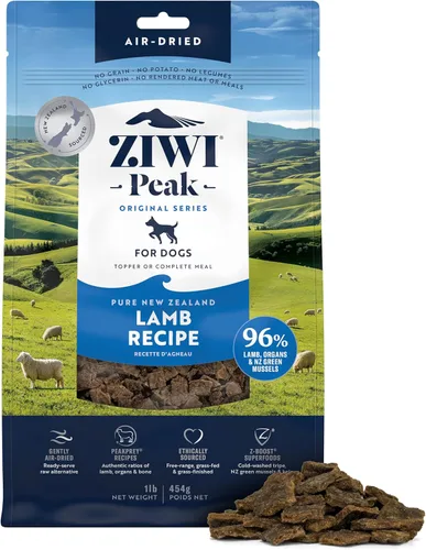 ZIWI Peak - Alimento para perros secado al aire, cordero, totalmente natural, alto en proteínas, sin granos, ingredientes limitados con