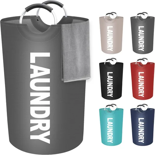 Miniatura 20 de StorageRight Cesta Grande de Ropa Sucia de 90L, Cesto de Ropa Sucia, Cesto de Ropa Sucia para Lavandería, Plegable, Cestas de Ropa Impermeables