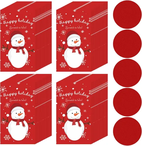 Miniatura 10 de Outus 100 Piezas Certificados de Regalo Tarjetas para Rascar para Pequeñas Empresas Tarjetas de Regalo Personalizadas en Blanco para Vacaciones