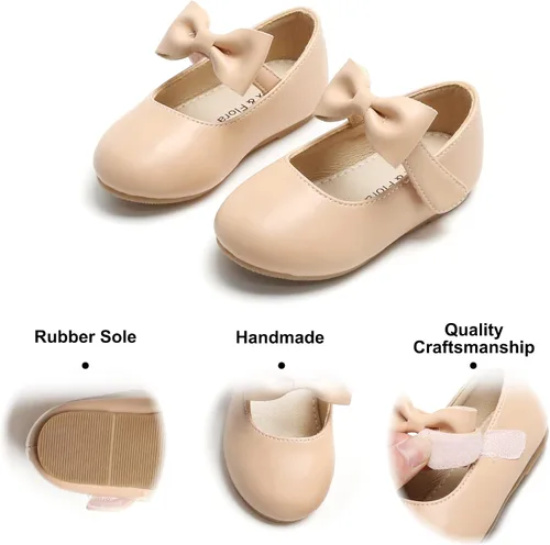 Miniatura 5 de Felix & Flora Zapatos de vestir para niñas pequeñas - Zapatos planos Mary Jane para niñas de flores, zapatos de ballet para fiestas y bodas