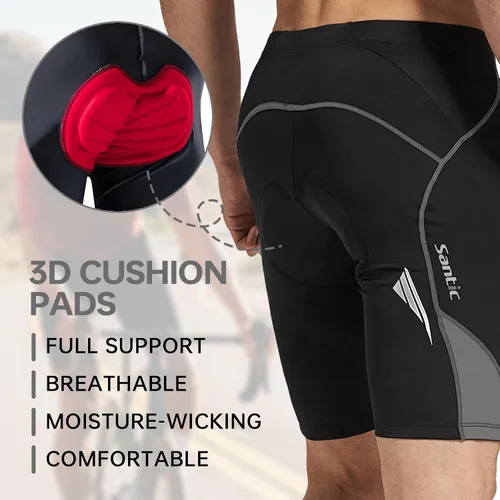 Miniatura 60 de Santic Pantalones cortos de ciclismo para hombre, pantalones acolchados para ciclismo, ropa de ciclismo