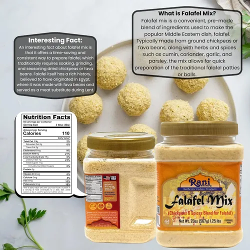 Miniatura 2 de Rani Mezcla para Falafel (Mezcla de garbanzos y especias para Falafel) 20 onzas (1.25 libras) 567g Frasco PET ~ Apto para gluten SIN TRANSGÉNICOS