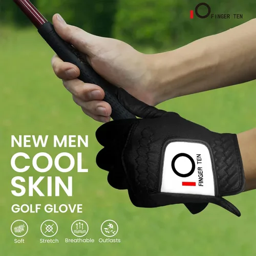 Miniatura 7 de FINGER TEN Guantes de golf para todo tipo de clima, paquete de 3 para golfista diestro, agarre de lluvia caliente y húmeda, guantes suaves y cómodos