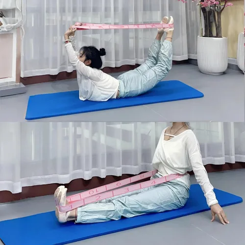 Miniatura 5 de Correa Elástica Multibucle - Banda de Estiramiento para Yoga, Pilates, Ballet y Terapia Física para Flexibilidad, Estiramiento de Piernas y Rosa