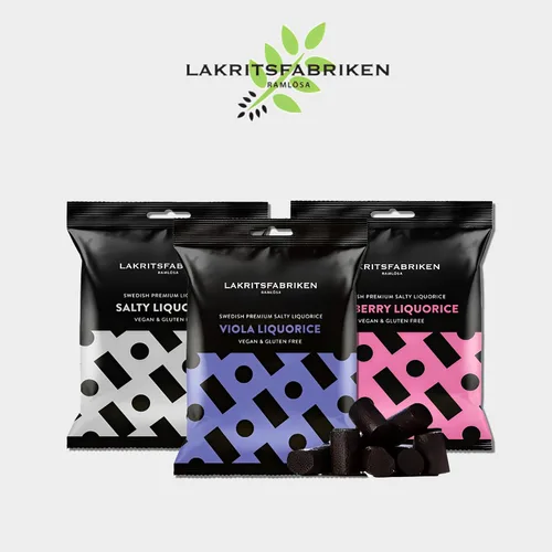 Miniatura 4 de Lakritsfabriken Ramlosa Regaliz negro sueco de primera calidad, caramelo de regaliz negro salado y suave con 6% de raíz de regaliz, regaliz vegano