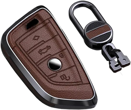 Miniatura 5 de SANRILY Funda de llavero negra sin llave para BMW Serie 3 Serie 5 Serie 6 Serie 7 Serie 2020 2021 X1 X3 X4 M5 Carcasa de metal con llavero, Negro