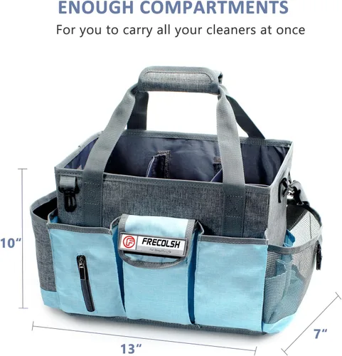 Miniatura 5 de Caddy de Limpieza para Suministros de Limpieza, Organizador con Bolsillos para Artículos Esenciales de Limpieza del Hogar, Organizador de Limpieza