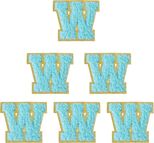 Miniatura 218 de 6 piezas de parches de letras de chenilla autoadhesivas, parches de letras preppy de 2 pulgadas para bolsos, ropa y sombreros, grandes pegatinas