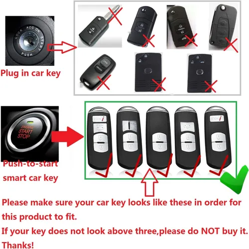 Miniatura 2 de Funda para llavero de fibra de carbono genuina para Mazda 2 3 Axela 5 6 Atenza 8 CX-3 CX-4 CX-5 CX-7 CX-9 MX-5 Miata para Toyota Yaris para Scion iA