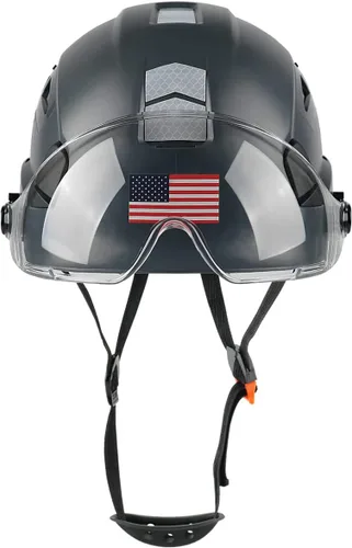 Miniatura 6 de GREEN DEVIL Casco de Seguridad Casco Duro con Visera Correa de Barbilla Ajustable Ligero Ventilado ABS Casco de Trabajo para Hombres y Mujeres Gris