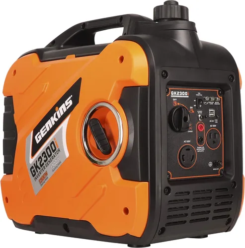 Genkins Generador inversor portátil de 2300 vatios ultra silencioso a gas, listo para vehículos recreativos, cumple con CARB y EPA, envío a los 50