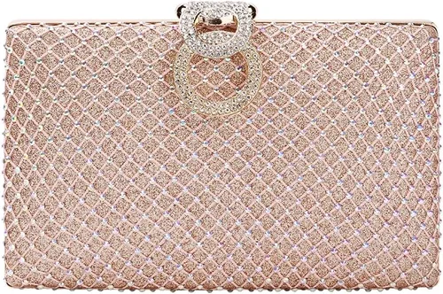 Mulian LilY M106 Glitter Embrague Monedero Para Mujeres Brillante Noche Bolsos Fiesta Fiesta Bolso Rosa Oro