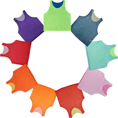Miniatura 5 de TOPTIE Chalecos de entrenamiento reversibles de dos lados, chaleco deportivo de fútbol, Pinnies para equipo de fútbol para adultos y niños