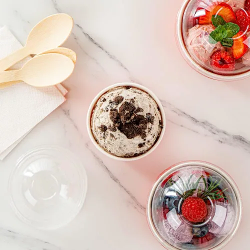 Miniatura 7 de Restaurantware 50 unidades rojo para llevar taza desechable de 3 x 3 x 1.8 pulgadas, mini taza de papel resistente a la grasa reciclable diseño