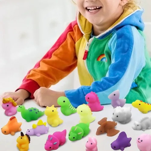 Miniatura 4 de 30 piezas de juguetes esponjosos Mochi, mini dinosaurios Kawaii esponjosos, juguetes suaves para aliviar el estrés, juguetes esponjosos