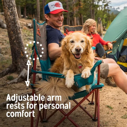 Miniatura 7 de Silla de camping plegable resistente de gran tamaño Kelty Loveseat de 2 plazas, asiento doble para partidos de fútbol, espera en estacionamiento