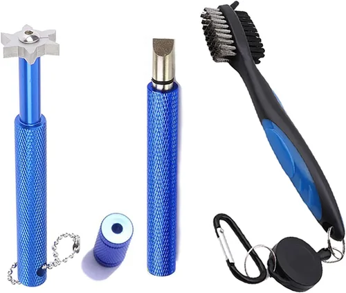 Miniatura 11 de VIPMOON Golf Club Cleaner Kit, 2 Pcs Groove Sharpener Regrooving Tool and 1 Pcs Retractable Club Cleaner Brush, Portable Groove Sharpener Tool for
