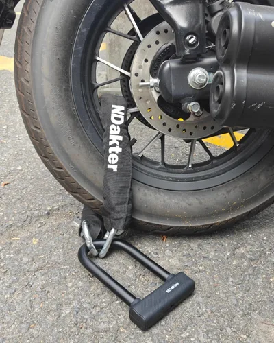 Miniatura 7 de NDakter Cerraduras de cadena para motocicleta, antirrobo resistente, grillete de 0.71 pulgadas, cadena de seguridad de 4 pies x 0.394 in de grosor