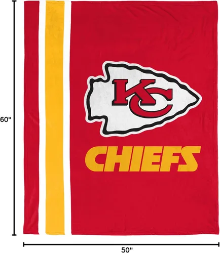 Miniatura 5 de FOCO NFL Manta Decorativa Suave de Felpa de Micro Raschel, 50 x 60 pulgadas Kansas City Chiefs