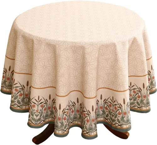 Miniatura 41 de patdrea - Mantel de lino floral, grueso, decorativo y francés para mesas rectangulares o cuadradas, para cocina y comedor, 55 x 79 pulgadas