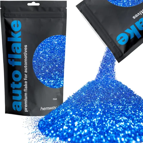 Miniatura 17 de Hemway Auto Flake Glitter FINE 1/64" 0.015" 0.4mm 375 micras Aditivo de Pintura en Hojuelas Metálicas 100g para uso con Pintura en Aerosol para Azul