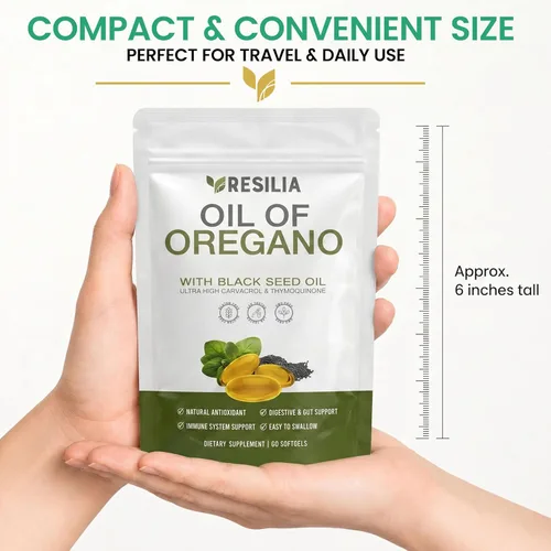 Miniatura 4 de Resilia Oil Of Oregano Cápsulas blandas con aceite de semilla negra, 300 mg de extracto de orégano y 200 mg de aceite de semilla negra por porción