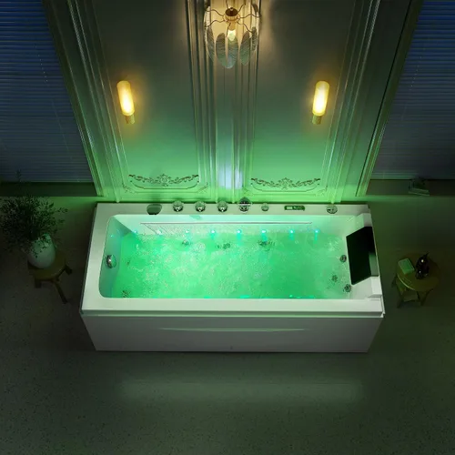 Miniatura 6 de Bañera de hidromasaje de 67 pulgadas con cromoterapia curativa, bañera de hidromasaje con calentador, bañera de hidromasaje calmante con cascada Joy