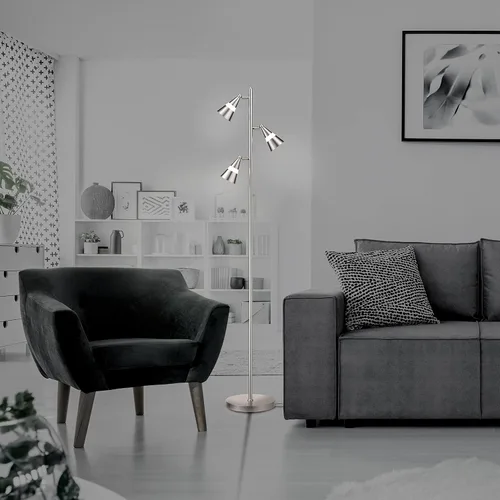 Miniatura 2 de O'Bright Ash - Lámpara de pie LED de árbol de 3 luces, LED regulable de 3 cabezales, lámpara de pie multidireccional, pantalla múltiple ajustable