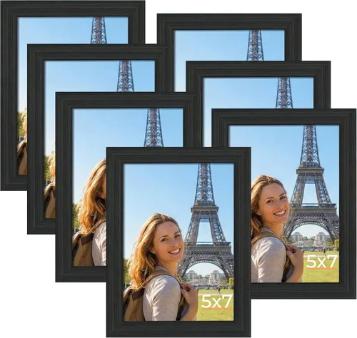 Miniatura 9 de Giftgarden - Juego de 7 marcos para fotos de 4 x 6 pulgadas, color negro, marcos para fotos de 4 x 6 pulgadas para pared o mesa