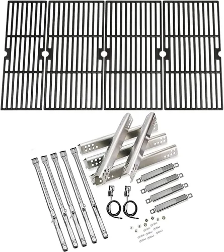 Uniflasy Kit de piezas de repuesto, protector de tienda de campaña de placa térmica, tubo de quemador de parrilla, tubo cruzado ajustable y rejillas
