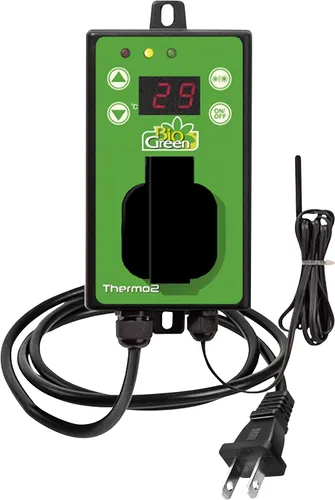 Miniatura 5 de Dr. Heater DR218-1500W - Calentador infrarrojo para taller de invernadero, 1500 vatios y Termostato digital BioGreen TER2/US Thermo 2 con función