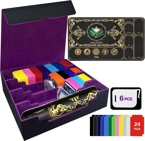 Miniatura 24 de PROMAXIBINDER MTG Commander - Caja de baraja con 2 divisores, se adapta a más de 100 tarjetas de una sola funda, caja de cubierta mágica de imán