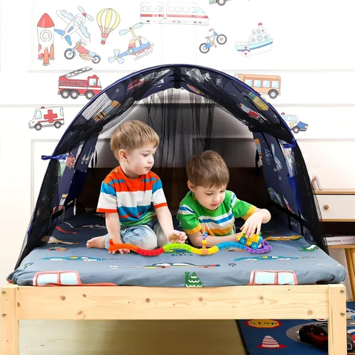 Miniatura 3 de Tienda de Cama para Niños Camas Individuales - Zoológicos y Coches Tiendas de Juego Maravillosas Niños Niñas Tienda de Juego Interior Ventilada