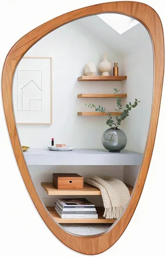 Miniatura 22 de BOMINICA Espejo de Pared Irregular Espejo Asimétrico para Baño Sala de Estar Entrada Dormitorio, 19.5" x 33.5" Negro